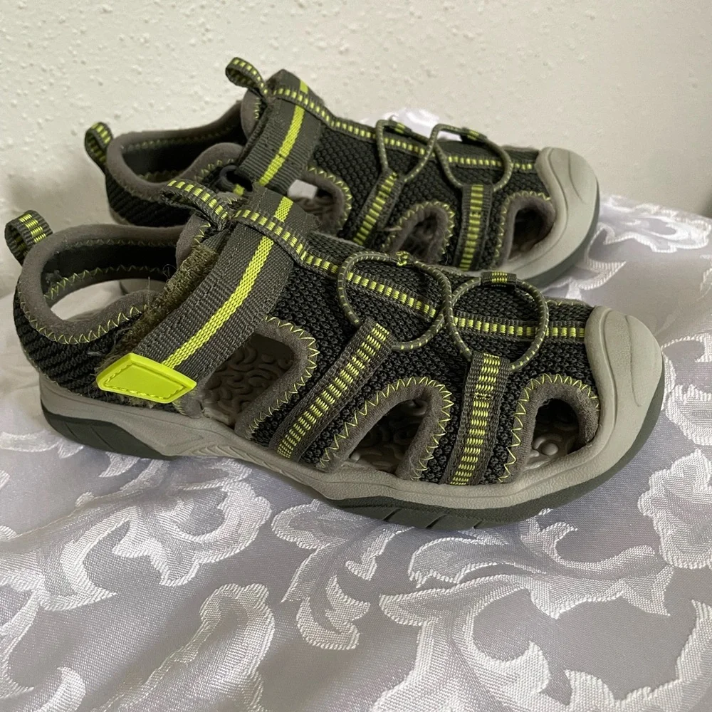 Kids Outdoor Adventure Sandals - Green Size 11